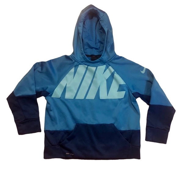 NIKE kids blue dri-fit therma hoodie with front pocket, size medium - Picture 4 of 4